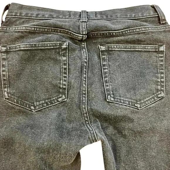 Everlane Black Denim High Rise Straight Leg Jeans Size 26 Regular Stretch Casual - Picture 3 of 8